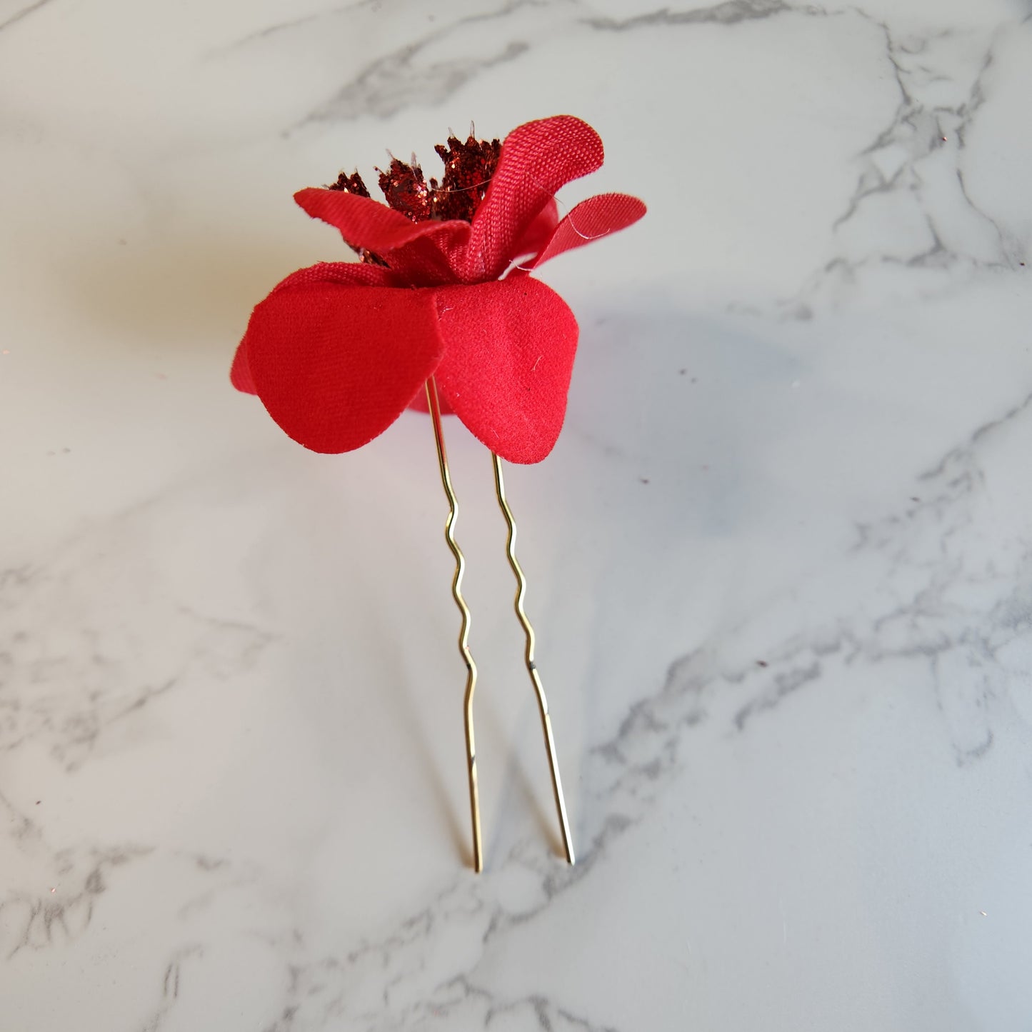 Juda Pins For Women And Girls (Red Rose Flower) Pack Of 24