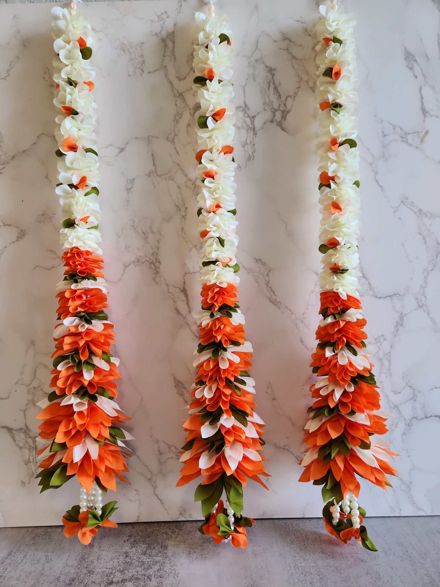 White & Orange Artificial Floral String